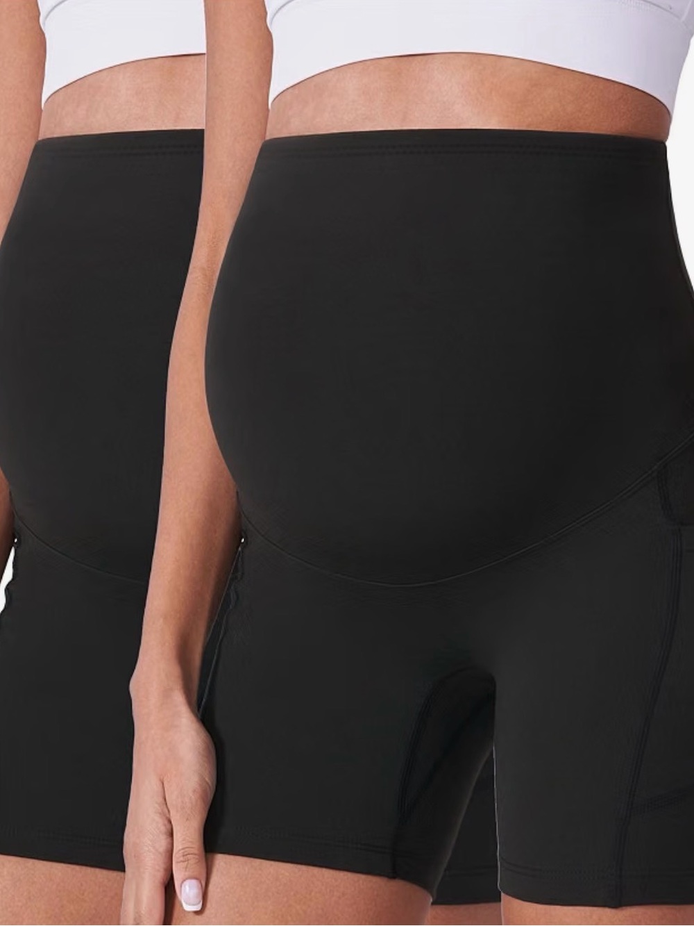 Poshdivah Black maternity biker shorts